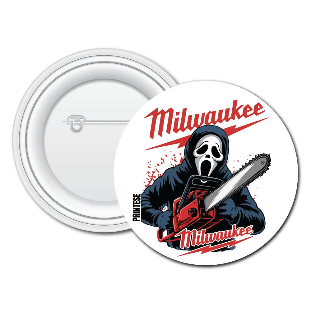 Milwaukee Ghost Face Button Badge