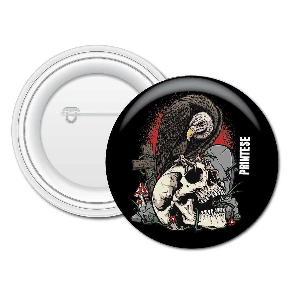 Black Vulture Button Badge