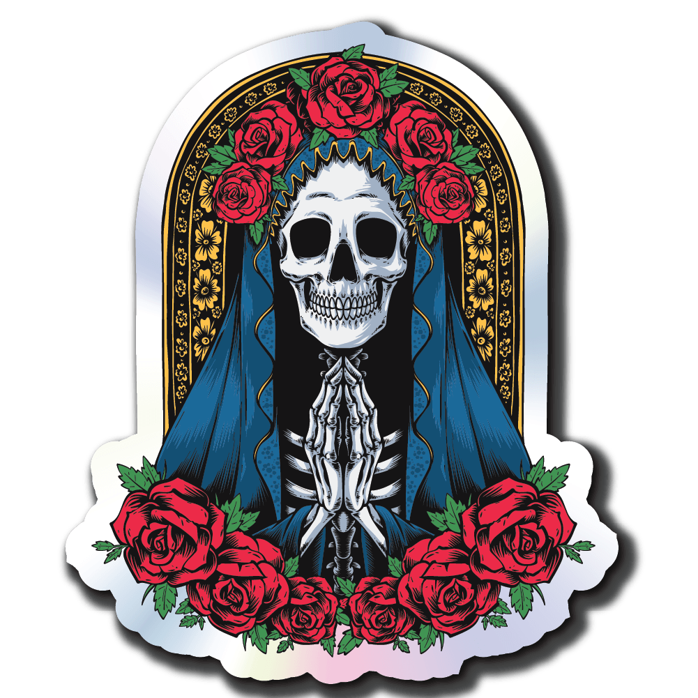 Skeleton Nun Sticker - Single Holographic