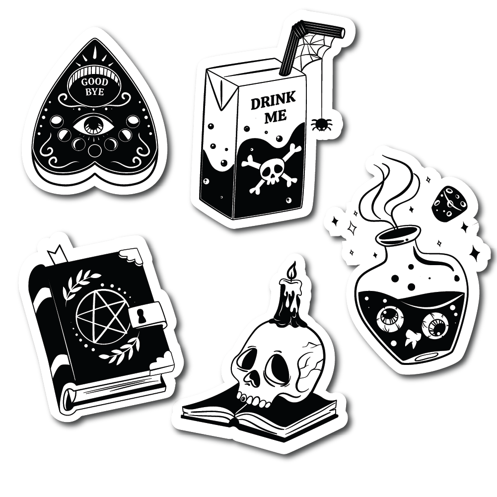 Black Witchy Sticker Pack – Matte