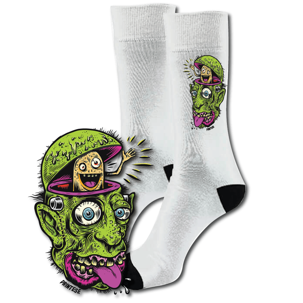 Printed Socks - Brain Worm