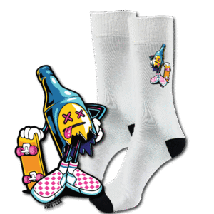 Printed Socks - Skating Beer